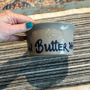 Vintage Salt Glazed Butter Crock, Beaumont Pottery, York, Maine 1988